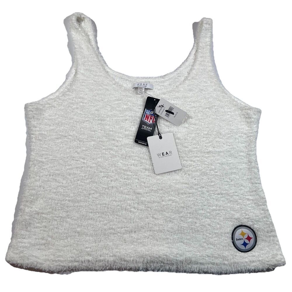 Wear By Erin Andrews Pittsburgh Steelers Fuzzy Crop Tank Top Women's 2X NWT - Picture 1 of 5